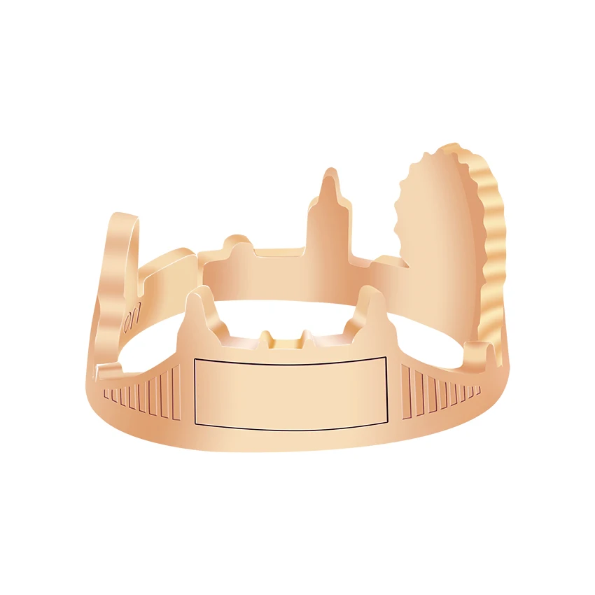 Rose Gold Color Cityscape Stainless Steel Souvenir Gift Modern London Eye Bridge Skyline Rings For Women Bague Femme Anillos | Украшения и