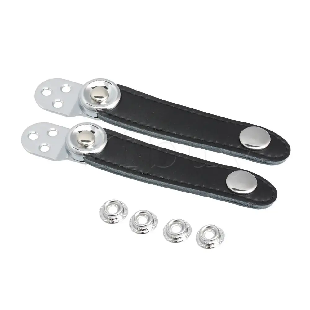 

Yibuy 8x2cm Black PU Leather Accordion Bellows Straps with Extension Film 4 Buckle for Accordion Fixation