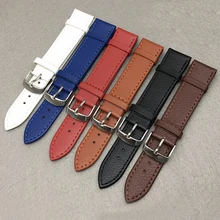 Натуральная кожа Смотреть Straps14mm 16 мм 18 мм 20 мм 22 мм черный темно-коричневый Для женщин Для мужчин корова кожаный ремень часы группа ремень с пряжкой