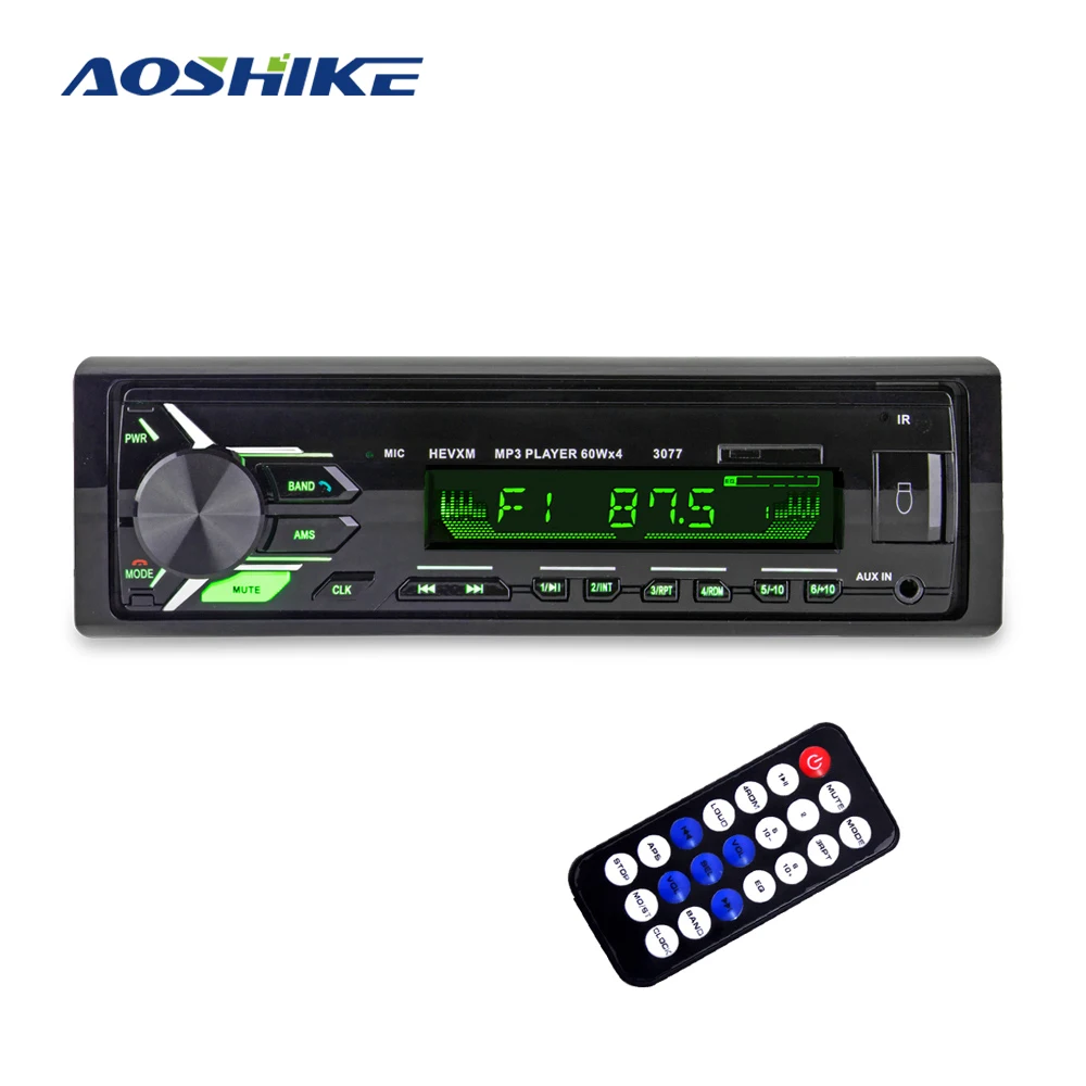 Автомобильный MP3 плеер AOSHIKE 1 DIN USB AUX Bluetooth 12 В FM радио мультимедийный с поддержкой