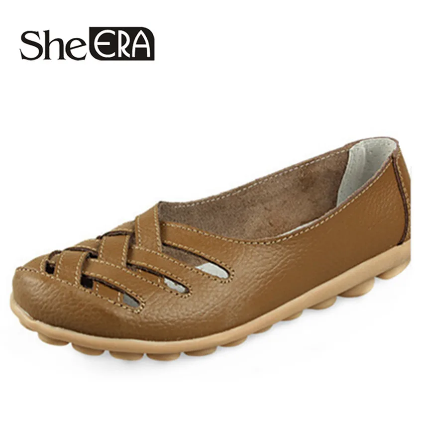 

2018 New 10colors! Women Genuine Leather Mother Shoes Moccasins Women's Soft Leisure Flats Female Driving Shoe Flat 24