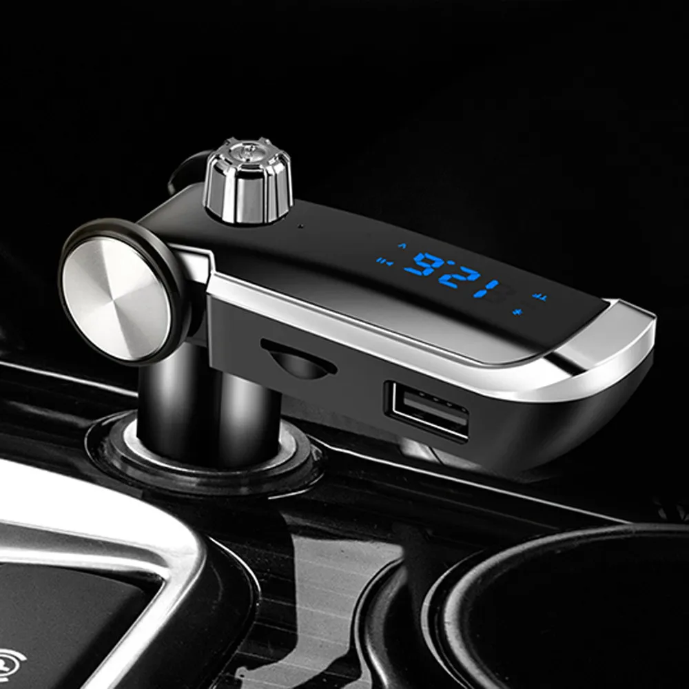 Автомобильный комплект громкой связи беспроводной Bluetooth Автомобильный fm-передатчик беспроводной радиоадаптер MP3-плеер плюс USB зарядное устройство для мобильных телефонов планшеты