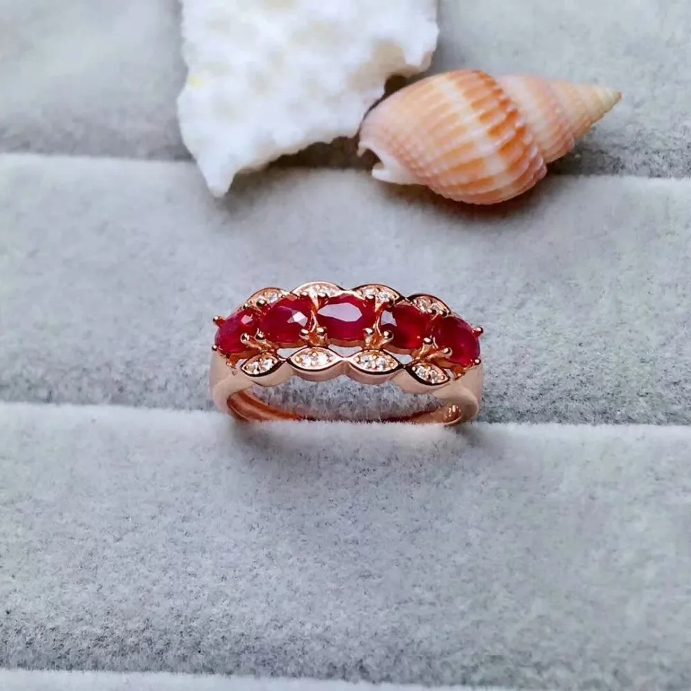 

shilovem Natural New Burning Pigeon Blood Ruby Gemstone Rings for Women Real 925 Sterling Silver new gift mj0304666agh