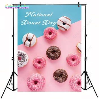 

Pink Donut Birthday Party Backdrop Sweet Baby Shower Decoration Supplies Doughnut Dessert Table Banner Kid Cake Smash Background
