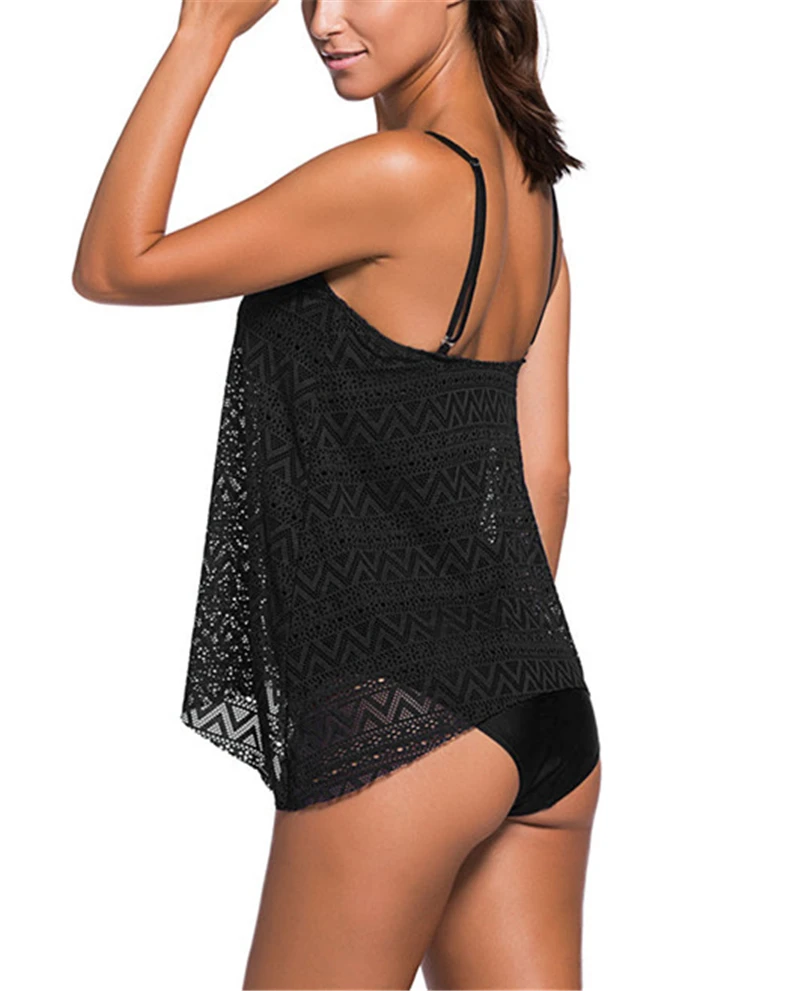 Black-Lace-Overlay-Spaghetti-Straps-Tankini-Swimsuit-LC41962-2-3