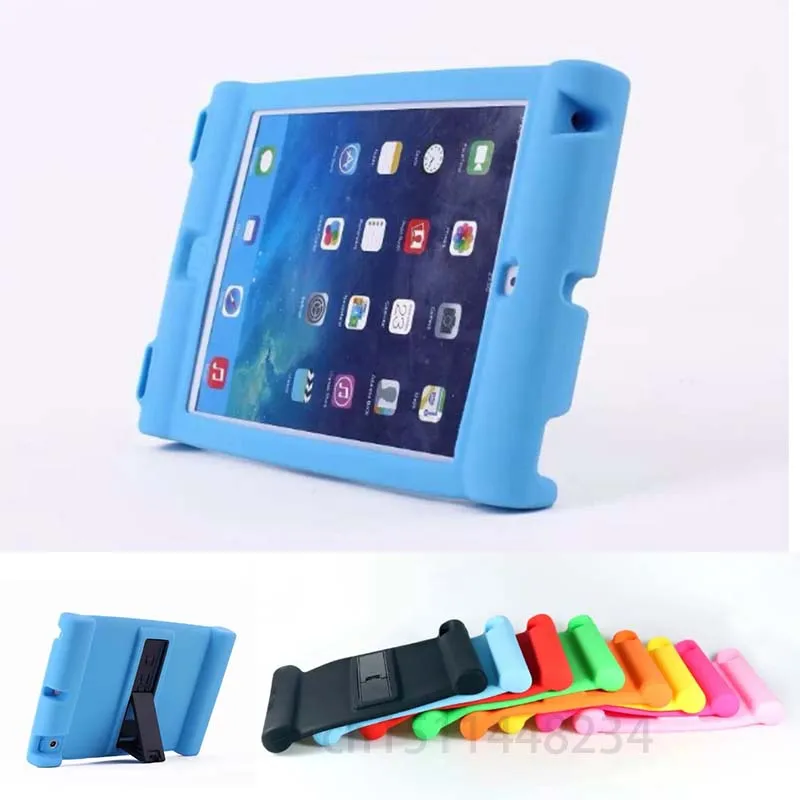 

For iPad Mini 1/2/3 Retina Kids Stand Cover Safe Shockproof Rubber Silicone Case mini 3 mini 2 With capa fundas + Stylus Pen