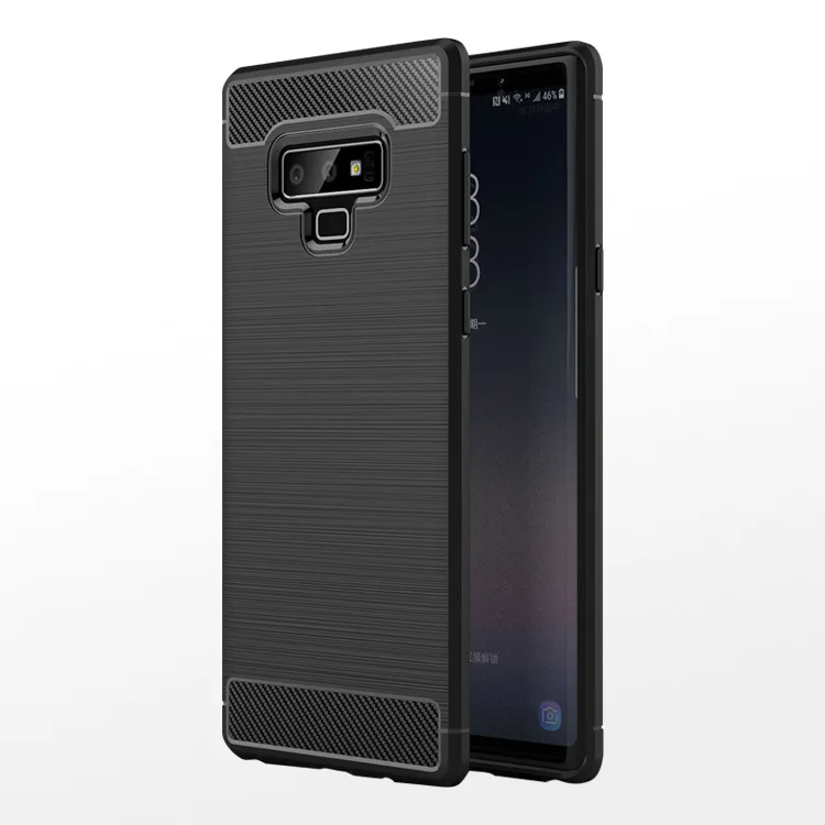 Чехол для Samsung Galaxy Note 9 противоударный Мягкий чехол из углеродного волокна Note9
