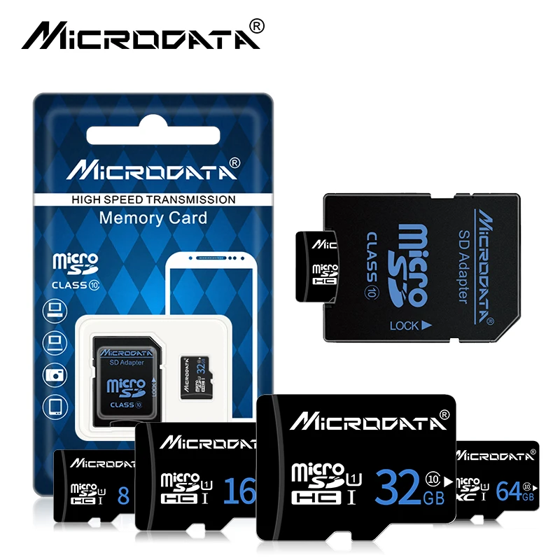 Карта памяти Micro SD, класс 10, 32 ГБ, 16 ГБ, 8 ГБ, 4 ГБ, 64 ГБ