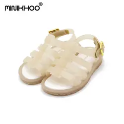 Мини Meliisa/бразильские сандалии из прозрачного пластика в римском стиле для девочек, новинка 2018 года, нескользящая прозрачная обувь Meliisa для