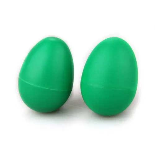 

2 Plastic Green Egg Maraca Rattles Shaker Percussion Kid Musical Toy