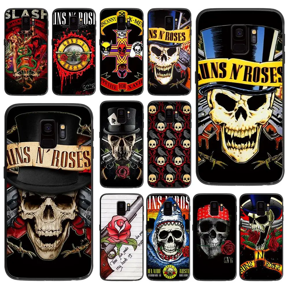 Мягкий чехол для телефона GUNS N'ROSES samsung Galaxy S6 S7 S8 S9 S10e Plus Note 8 9 черный силиконовый s