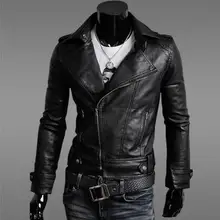 Косой короткое пальто на молнии Дизайн мотоциклетная кожаная куртка модная искусственная кожа для мужчик куртки и пальто черный коричневый весна