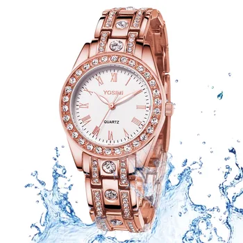 

Womens Watch Diamond Rose Gold Women's Watch Quartz Stainless Steel Luxury Birthday Gift Elegant Female Romantic For Women