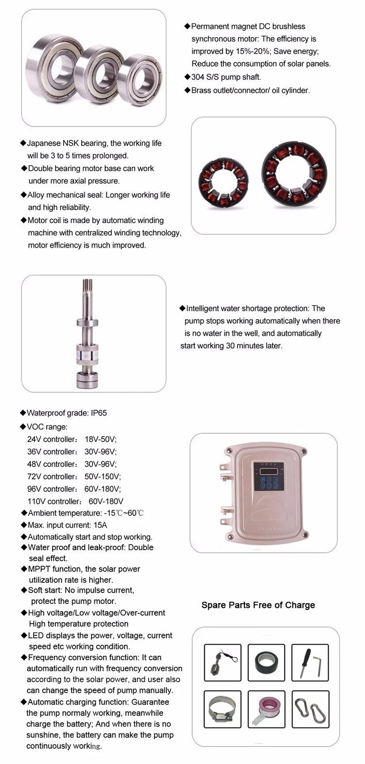 3 года гарантии Солнечный Бесщеточный Водяной насос 7 т/ч большой поток воды с защитой от недостачи Солнечный водяной насос для сельского хозяйства орошения