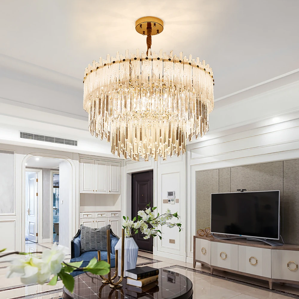 

Modern chandelier lighting round LED cristal lamp dining room luxury crystal chandeliers home decoration light for living room