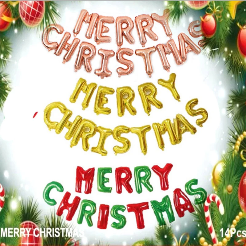 

Partigos 1 set 16 inch 'MERRY CHRISTMAS' Balloon Christmas New Year Party Supplies Alphabet Foil Balloons Home Decorations