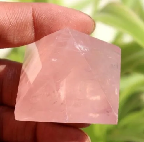 factory carved technique 6 sides rose quartz crystal singing pyramid for healing (1)