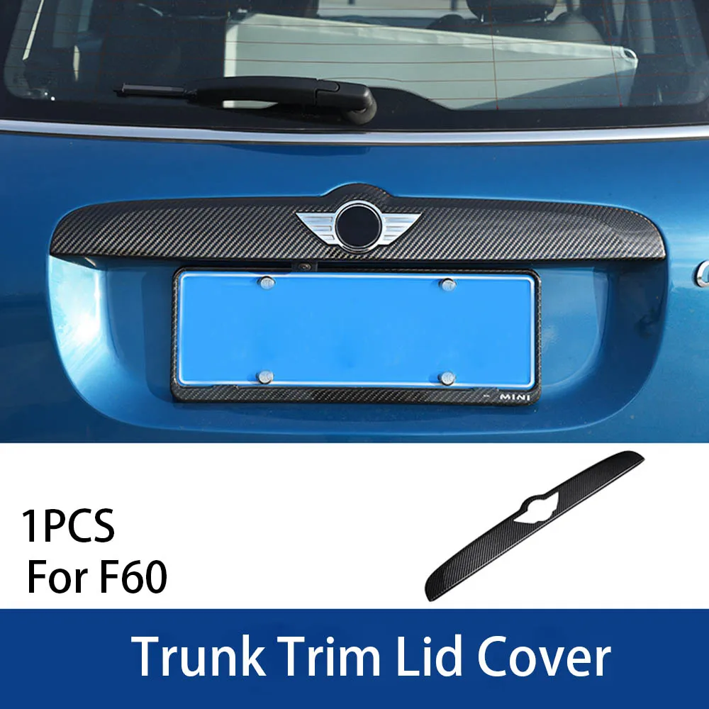 Внешний карбоновый корпус накладка бампер зеркало заднего вида антенна оболочка ручка Крышка для MINI Cooper One d JCW F60 аксессуары - Название цвета: Trunk trim