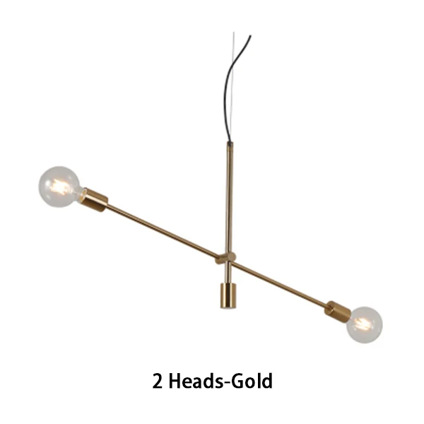 Современные подвесные светильники, скандинавские подвесные лампы, Черное золото, E27 светодиодный светильник, подвесная потолочная лампа, подвесные лампы - Цвет корпуса: 2 Heads Gold
