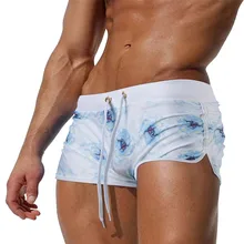 Модные мужские дышащие трусы, штаны для пляжа, с принтом, для бега, для плавания, нижнее белье, мужские плавки-трусы, пляжные шорты для плавания