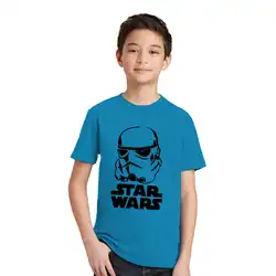 От 3 до 10 лет футболка для мальчиков Звездные войны детская футболка черный рыцарь Дарт Вейдер штурмовика узор хлопок Одежда для мальчиков