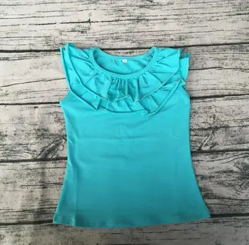 

Girls Boutique Ruffle Blouse toddler kids summer wear sleeveless Beach shirt Double Ruffle top t-shirts for girls