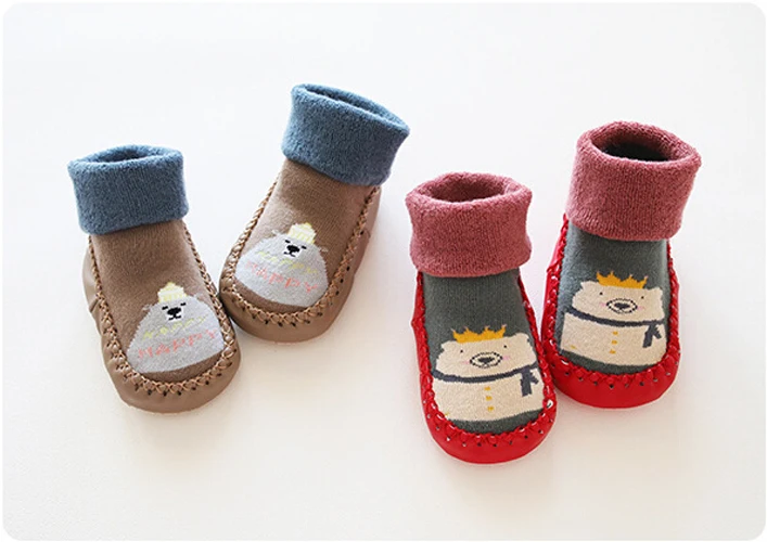 1 пара Противоскользящих Хлопковых Носков для маленьких мальчиков и девочек; тапочки для новорожденного; обувь для детей 0-36 месяцев