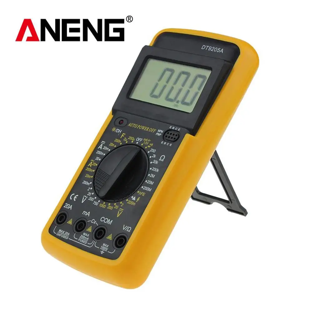 

DT9205A Digital Multimeter AC/DC Volt Amp Ohm Diode HFE Capacitance Tester