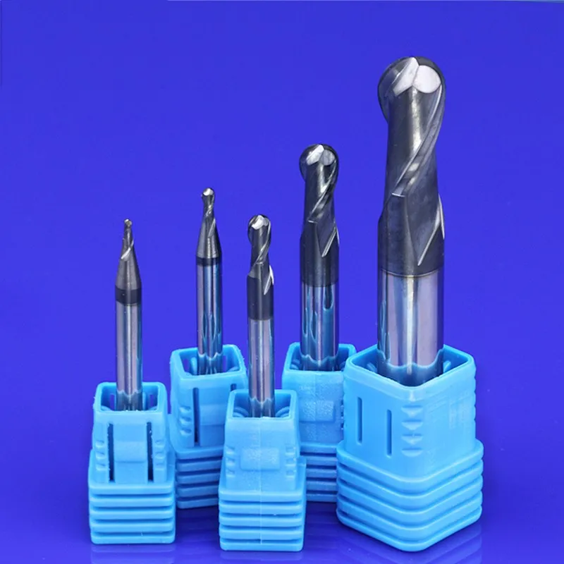

1PC CNC Tungsten steel Coating of ball end mill R mill 2 flutes R0.5*2L1*50L*4D HRC45 milling cutter 2277