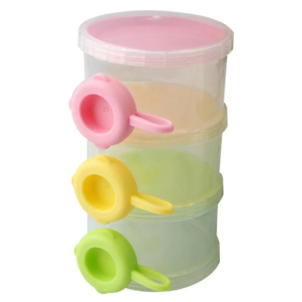 

Color Portable Milk Powder Formula Dispenser Food Container Storage Feeding Box For Baby Three Grid Baby Food Storage Box