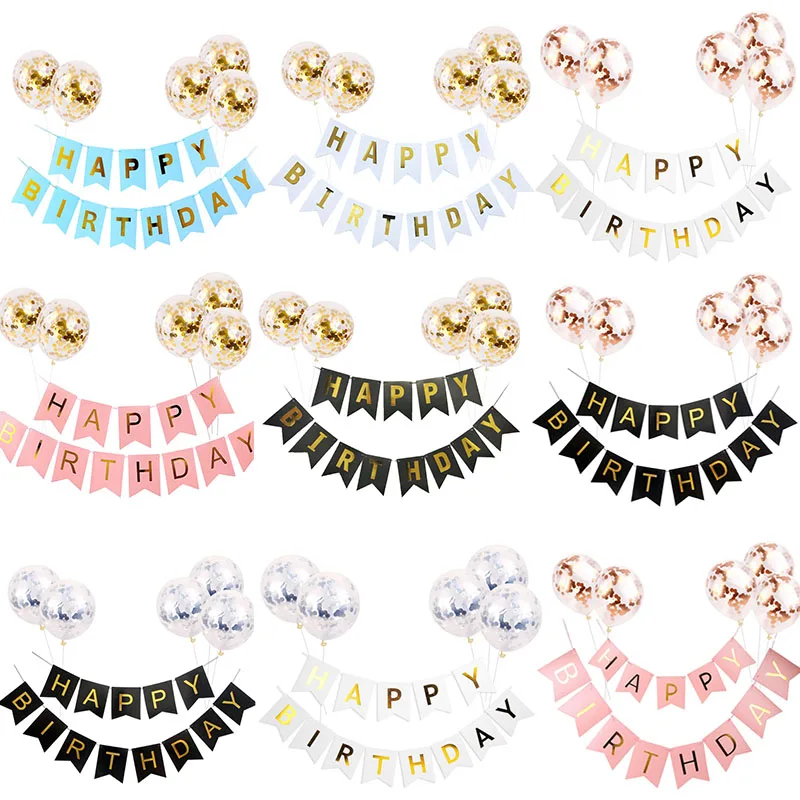 Ensemble De Ballons A Confetti Pour Anniversaire Cadeaux Pour Garcons Et Filles Decoration Pour Fete Prenatale Banderole De Lettres Rose Aliexpress