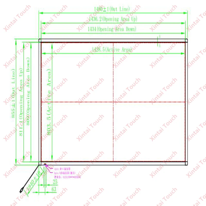 Xintai Touch 65 дюймов Соотношение 16:9 20 точек касания мультитач ИК сенсорная рамка, инфракрасная сенсорная панель, Plug& Play