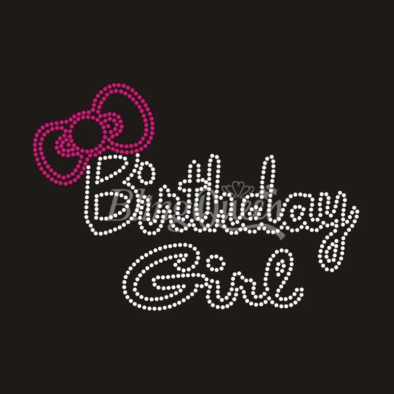 Blingqueen 25pcs/lot Custom Rhinestone Iron On Transfers Bling Birthday