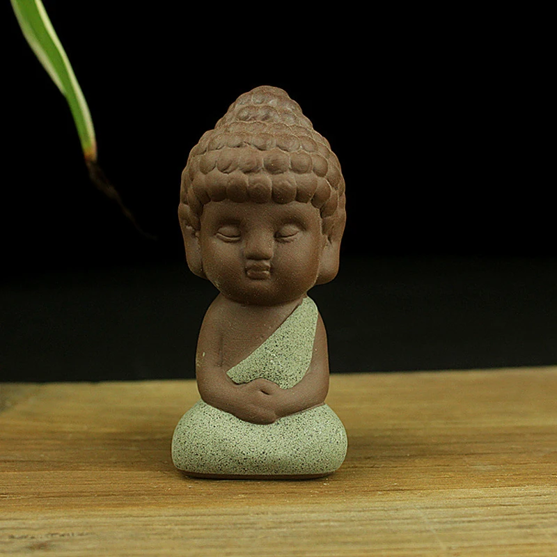 JX-LCLYL Mini Ceramic Buddha Statue Statuette Yoga Handicrafts Ornaments Tea Decoration