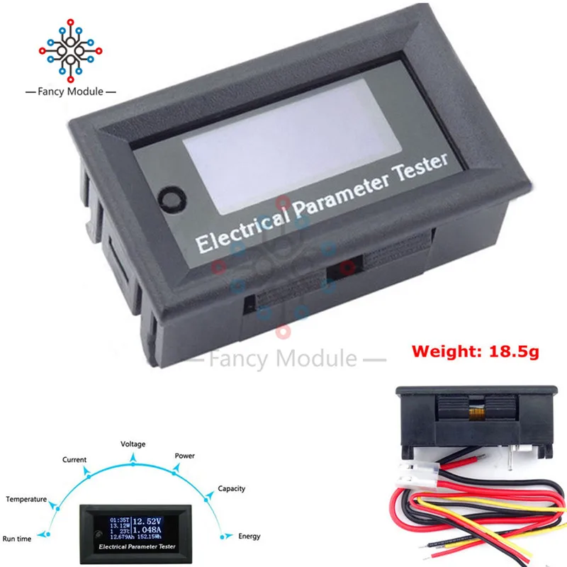 7 в 1 Многофункциональный измеритель мощности Электрический измеритель параметров OLED Напряжение Ток время мощность энергии емкость температура тестер