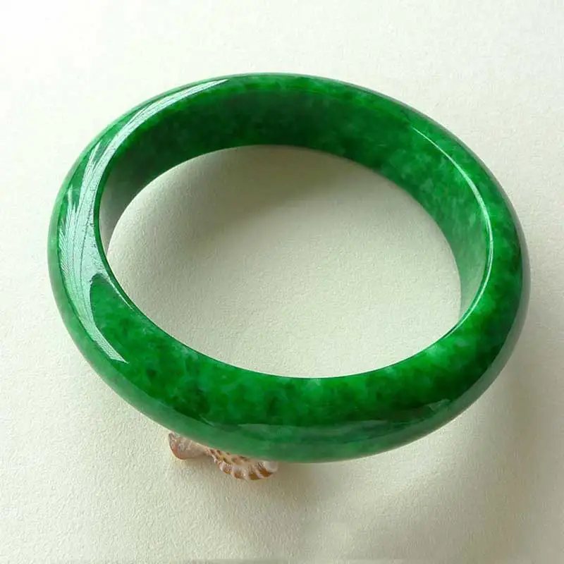 

KYSZDL Beautiful natural full green yu stone Bangles Women inside diameter 58MM-62MM Yu bracelet jewelry gifts