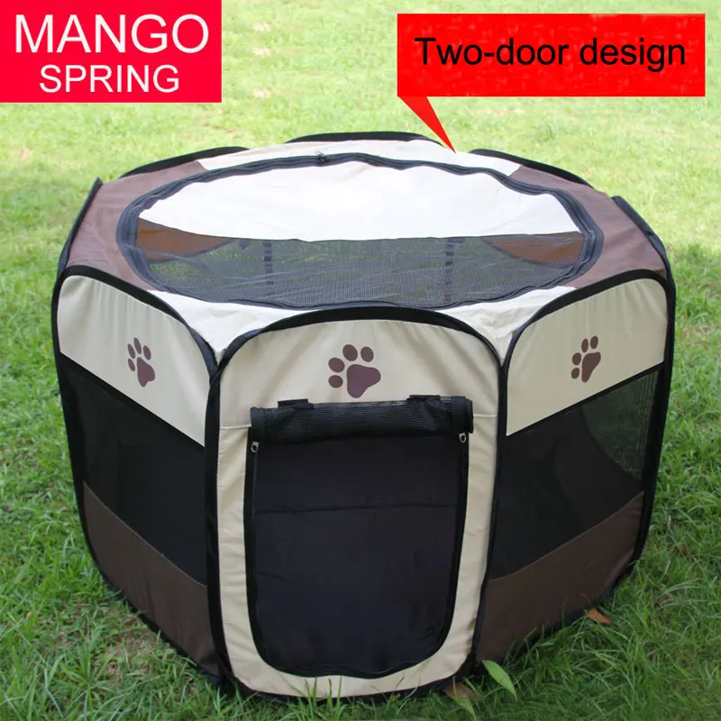 Image Portable Folding Pet tent Dog House Cage Dog Cat Tent Playpen Puppy Kennel Easy Operation Octagonal Fence outdoor supplies