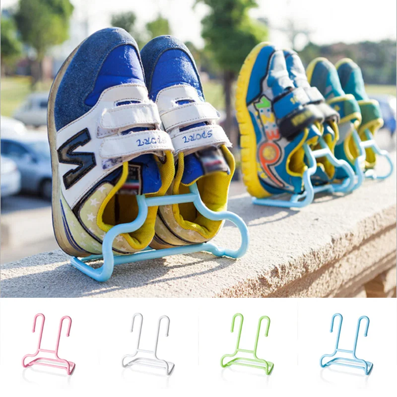 

2PCS Plastic Children Shoes Hanging Storage Shelf Multi-function Drying Rack Kids Shoe Rack Stand Hanger Wardrobe Organizer S30