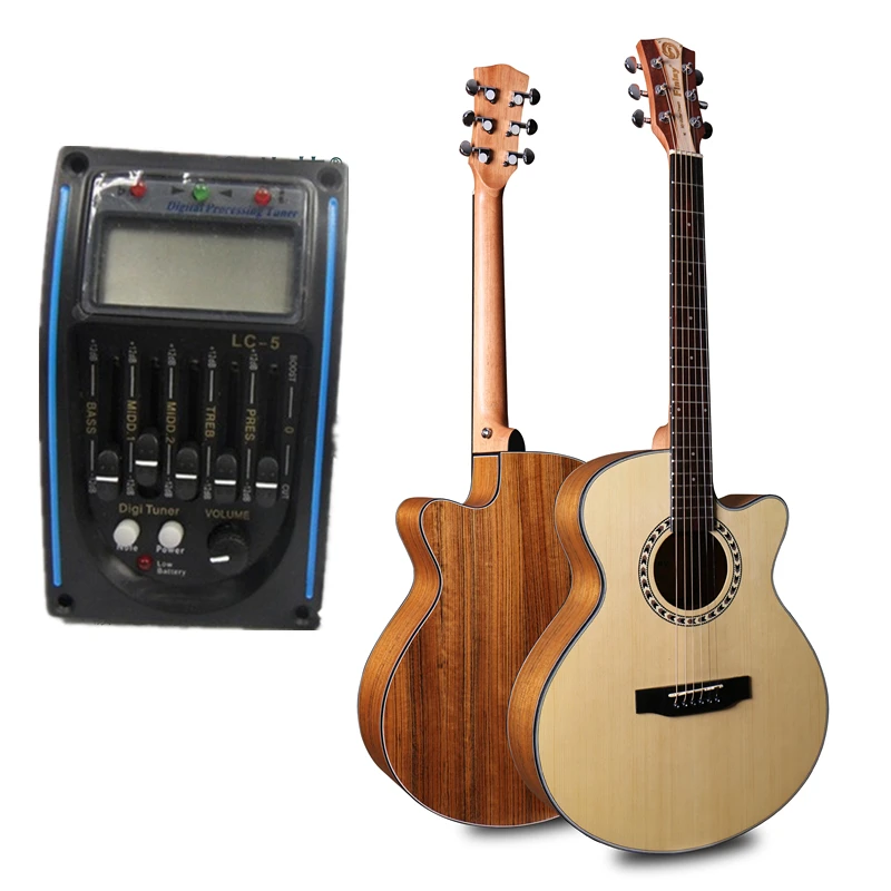 

Finlay 40" Electric Acoustic Guitar,Spruce Top/Walnut Body guitarra,nature matt With hard case,FM-165C