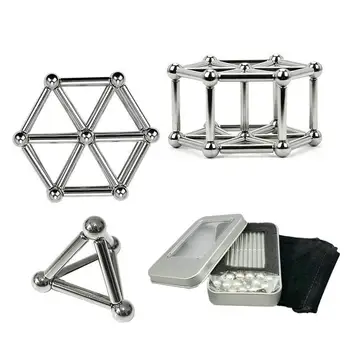 

Super Sale Fidget 3D Build Toy Magnets Kit Magic Puzzles Adults Magnetic Sticks Iron Balls Stress Release Finger as Xmas Gift
