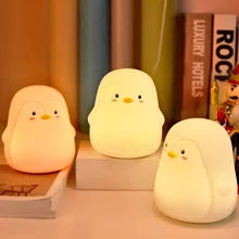 Милый пингвин Ночная лампа Мультфильм Светодиодная лампа игрушки свет для детей сенсорный детская лампа Nocna Dla Dzieci Veilleuse Enfant