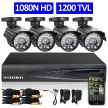 DEFEWAY 1080N HDMI DVR 1200TVL 720P HD Outdoor Home Security Camera System 4CH CCTV Video Surveillance DVR Kit AHD Camera Set