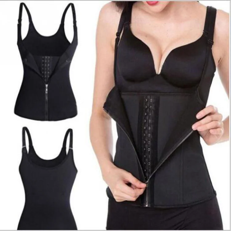 

Free Ostrich Strap Waist Trainer Vest Corset Women Zipper Hook Body Shaper Waist Cincher Tummy Control Slimming Shapewea women