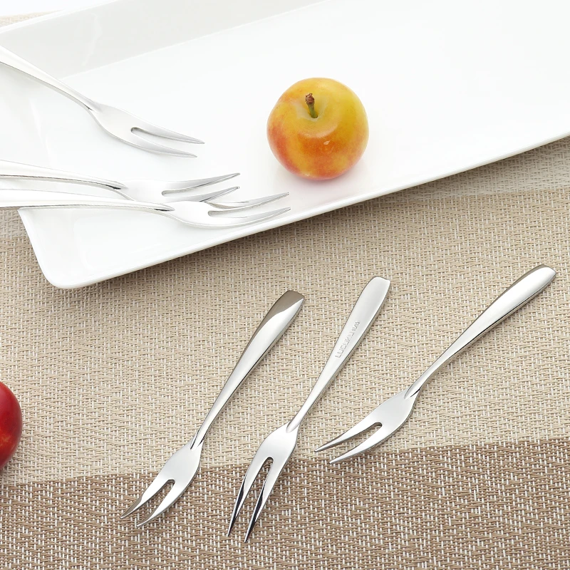 6 pcs of fashionable fruit fork Tea fork set stainless fork dessert creative Restaurant tableware