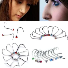 Оптом 30 шт. хирургические нержавеющая сталь Кристалл Стразы Носовая кость кольцо гвоздики пирсинг ювелирные изделия Летний стиль