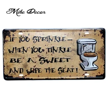 [Mike86] Туалет забавная картина паб кафе отель Декор для комнаты ремесло жестяная вывеска D-532 смешанный заказ 30*15 см