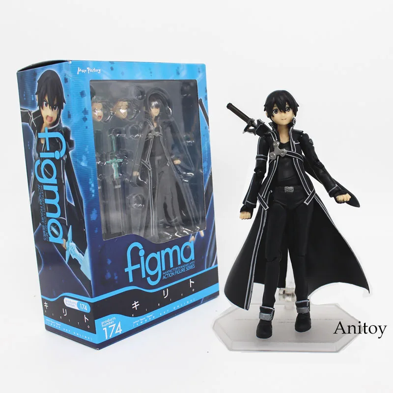 

Free Shipping 15CM Anime Sword Art Online kirigaya kazuto Figma 174 PVC Action Figure Collectible Model Toy KT3875