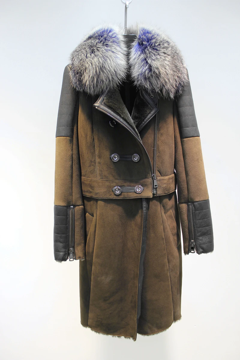 

Clearance winter women's luxury fox fur collar goose down jacket coat