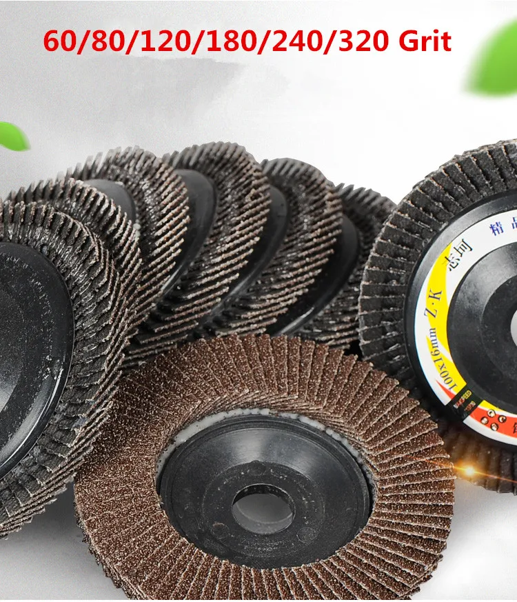 10pcs/set 100mm 60 320Grits Grit Flap Sanding Grinding Discs Angle Grinder Wheels Free Shipping