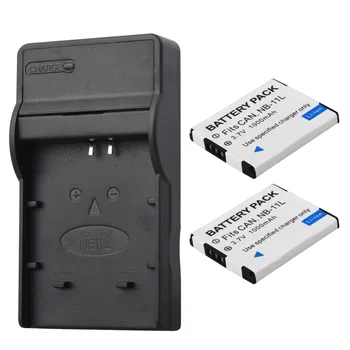 

2Pcs NB-11L NB 11L NB11L NB-11LH Battery + Charger For Canon A2600 A3500 A4000IS IXUS 125 132 140 240 245 265 155 HS